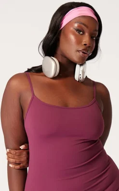 Plus Burgundy Sculpt Sleeveless Short Unitard