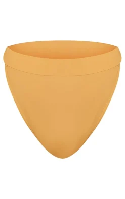 Plus Camel High Leg Bikini Bottoms