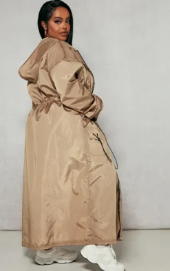 Plus Camel Toggle Detail Midi Windbreaker