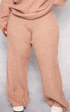 Plus Cappuccino Soft Rib Knit Pants