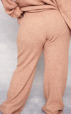 Plus Cappuccino Soft Rib Knit Pants