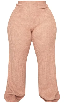 Plus Cappuccino Soft Rib Knit Pants