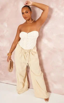 Plus Cream Broderie Bandeau Corset