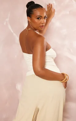 Plus Cream Broderie Bandeau Corset