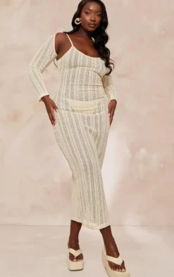 Plus Cream Detachable Sleeve Maxi Beach Dress