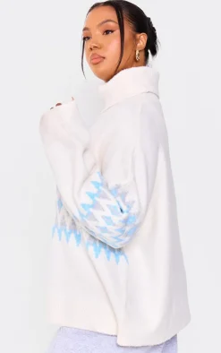 Plus Cream Fairisle Roll Neck Christmas Sweater