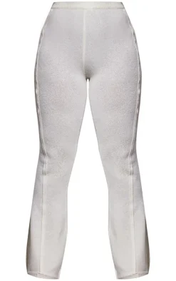 Plus Cream Marl Knit Wide Leg Pants