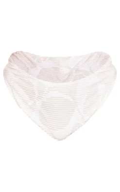 Plus Cream Textured High Waisted Bikini Bottoms