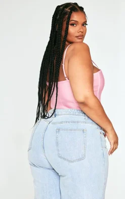 Plus Dusty Pink Bandage Hook And Eye Structured Corset