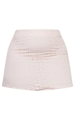 Plus Dusty Pink Broderie Anglaise Bodycon Skirt