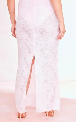 Plus Dusty Pink Eyelash Detail Maxi Skirt