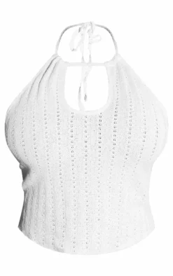 Plus Ecru Bandeau Crochet Longline Top