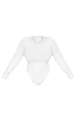 Plus Ecru Cotton Long Sleeve Bodysuit