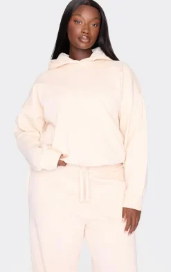 Plus Ecru Premium Basic Oversized Hoodie