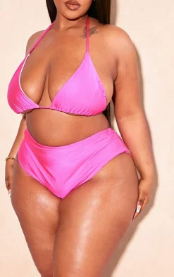 Plus Fuschia Mix & Match High Waist Bikini Bottoms