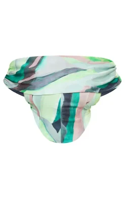 Plus Green Printed Asymmetric Bardot Corset