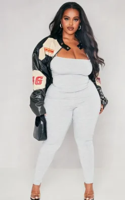 Plus Grey Basic Strappy Jumpsuit