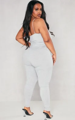 Plus Grey Basic Strappy Jumpsuit