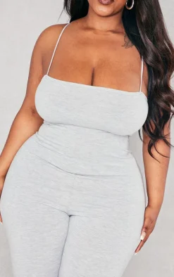Plus Grey Basic Strappy Jumpsuit