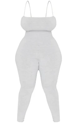 Plus Grey Basic Strappy Jumpsuit