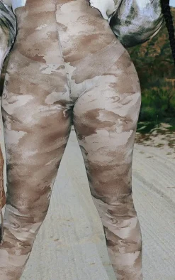 Plus Grey Camo Printed Mesh Jumpsuit