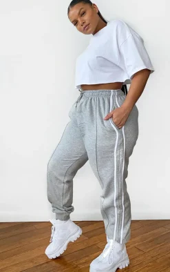 Plus Grey Double Side Stripe Sweatpants