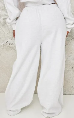 Plus Grey Marl Seam Detail Wide Leg Sweatpants