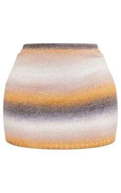 Plus Grey Ombre Knitted Mini Skirt