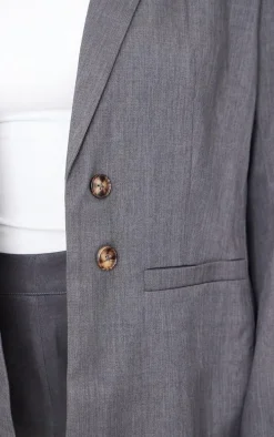 Plus Grey Oversized Structured Blazer