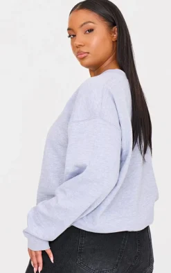 Plus Grey Plain Oversized Sweatshirt