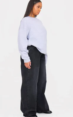 Plus Grey Plain Oversized Sweatshirt