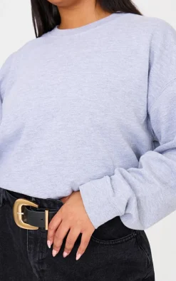 Plus Grey Plain Oversized Sweatshirt
