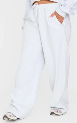 Plus Grey Premium Thin Waistband Straight Leg Sweat Sweatpants