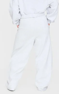 Plus Grey Premium Thin Waistband Straight Leg Sweat Sweatpants