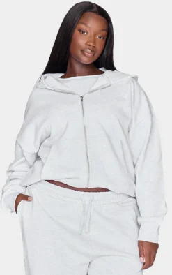 Plus Grey Premium Zip Up Oversized Hoodie