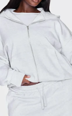 Plus Grey Premium Zip Up Oversized Hoodie