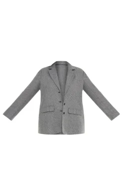 Plus Grey Tailored Oversized Blazer