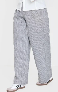 Plus Grey Tweed Low Rise Straight Leg Pants
