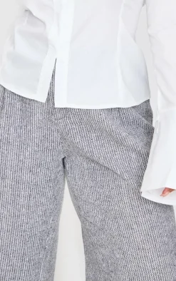 Plus Grey Tweed Low Rise Straight Leg Pants