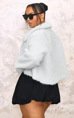 Plus Grey Wool Look Pocket Detail Jacket