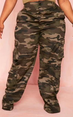 Plus Khaki Camo Cargo Pants