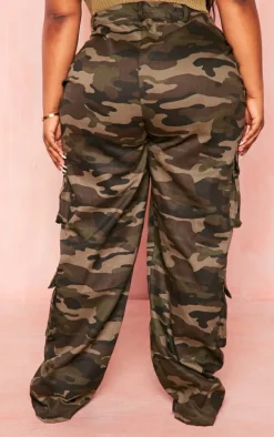 Plus Khaki Camo Cargo Pants