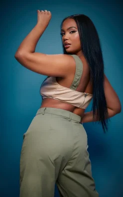 Plus Khaki Cargo Panel Corset