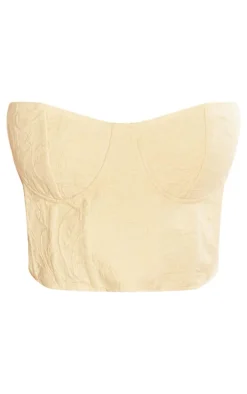 Plus Lemon Textured Underwired Corset Top