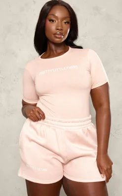 Plus Light Pink Short Sleeve Bodysuit