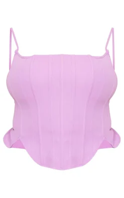 Plus Lilac Strappy Boned Corset
