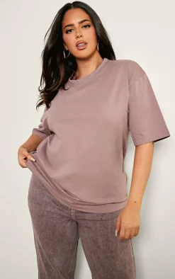 Plus Mauve Premium Cotton Oversized T-shirt