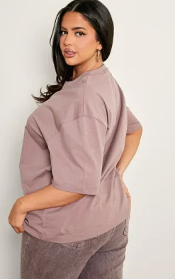 Plus Mauve Premium Cotton Oversized T-shirt