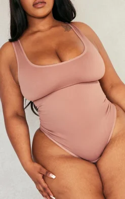 Plus Mauve Shapewear Elasticated Waist Bodysuit