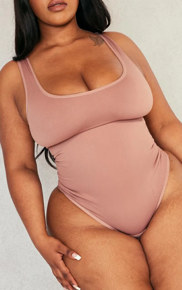 Plus Mauve Shapewear Elasticated Waist Bodysuit